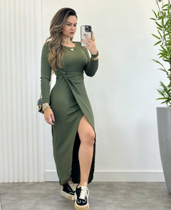 Vestido Rafaella manga longa - Elasa modas