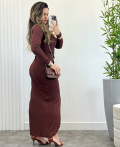 Vestido Rafaella manga longa