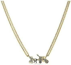 Horse And Carriage Double Chain Necklance Coach