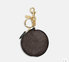 Circular Coin Pouch Bag Charm In Signature Canvas