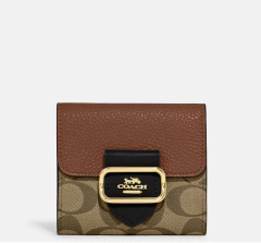 Small Morgan Wallet In Colorblock Signature Canvas