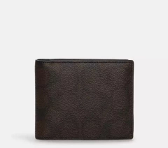 3 In 1 Wallet In Blocked Signature Canvas Coach Cartera Caballero - comprar en línea