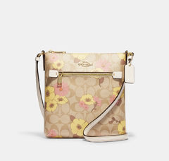 Mini Rowan File Bag In Signature Canvas With Floral Cluster Print