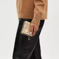 Snap Wallet In Signature Canvas With Floral Print - comprar en línea