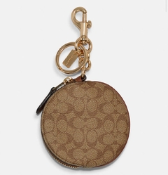 Circular Coin Pouch Bag Charm In Signature Canvas