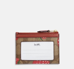 Mini Skinny Id Case In Signature Canvas With Wild Strawberry Print - comprar en línea