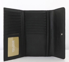 Jet Set Large Logo Trifold Wallet Michael Kors Black - Magic_Fashiooon