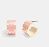 Signature Enamel Huggie Earrings Arracadas Coach