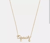 Coach Script Heart Necklace - comprar en línea