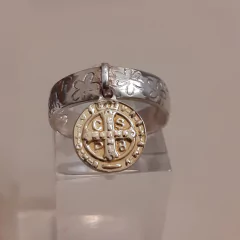 Anillo San Benito Plata 925 y Oro - comprar online