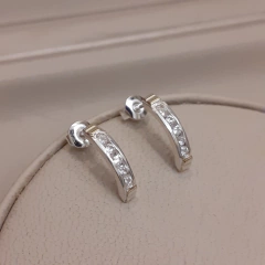 Aros en plata 925 y oro cubics medio sinfin II