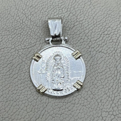 Medalla Virgen de Guadalupe en plata 925 y oro 2,1cm - comprar online