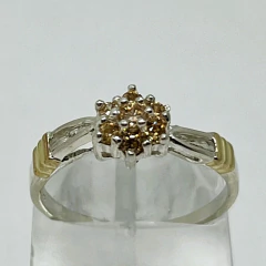 Anillo Roseta en Plata 925 y Oro con Topacios N.EE en internet