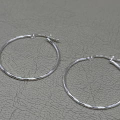 Aros Argollas facetadas en Plata 925 3,2cm cierre italiano 6,66 en internet