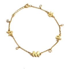Pulseira iniciais e zircônias