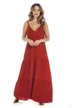 vestido top crepe terracota - comprar online