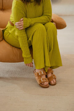 conjunto tricot musseline canelado - verde lima - loja online