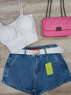 Short Jeans com cinto - LS collection