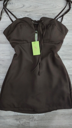 Vestido Macaquinho - marrom esc - comprar online