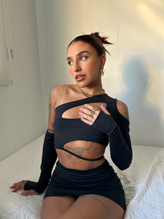 Cropped Poliamida Mavi preto - LS collection