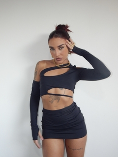 Cropped Poliamida Mavi preto - comprar online