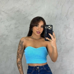 Cropped 3D power azul - comprar online