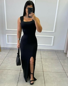Vestido longo alça princesa preto