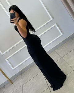Vestido longo alça princesa preto - comprar online