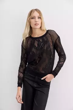 REMERA LACE BLANC