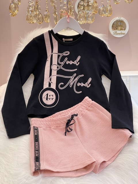 Conjunto Preto c Rosé - Petit Cherie