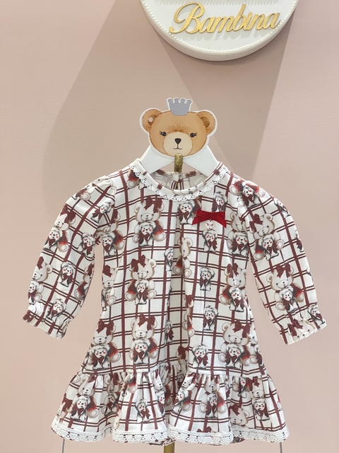 Vestido Urso e Cachorrinho - Anjos Baby