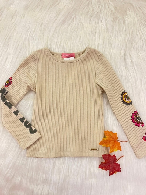Blusa canelada bege - Momi