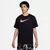 Camiseta Nike LeBron James em preto, com logo colorido na frente.