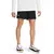 Shorts masculinos preto da Under Armour, modelo Launch 5, com detalhes em logo.