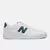 Tênis New Balance BB80 branco com detalhes em verde.