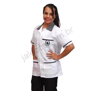Jaleco (Blusa) Manga Curta Camareira/Doméstica