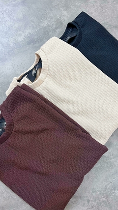 Sweater WAFFLE WALL Natural ESFR - tienda online