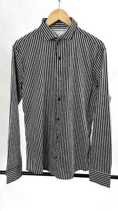 Camisa Italiana Rayas Negras con Grises y Blancas - ESFR en internet