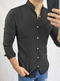 Camisa Mao lino Negra