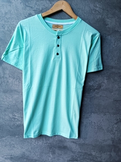 Remera Henley Verde Agua ESFR