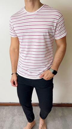Remera Rayas Rosa ESFR - comprar online