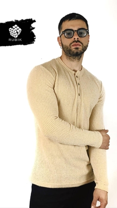 Buzo Panal Henley Beige
