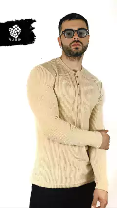 Buzo Panal Henley Beige