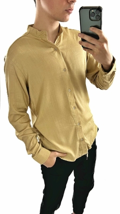 Camisa Mao lino Camel