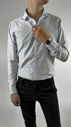 Camisa Italiana Rayas grises