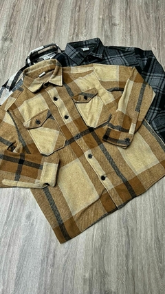 Camisaco de Paño Cuadros Beige/Marron NBRD - comprar online