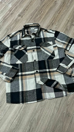 Camisaco de Paño Cuadros Blanco/Beige/Negro NBRD