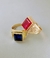 Anillo Corona con piedra Oro 18 k (hombre) - Darinka atelier de joyas