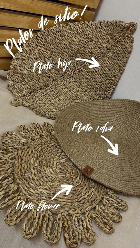 Platos de sitio/ individual rafia con formas