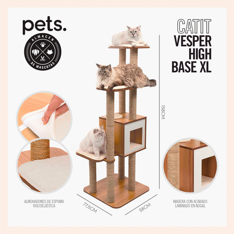 CATIT VESPER HIGH BASE XL WALNUT 58 X 77 X 158 CM - comprar online